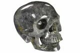 Carved, Grey Smoky Quartz Crystal Skull #116470-2